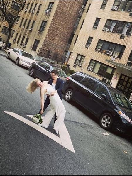 Reilly Jennings e Amanda Wheeler casaram-se no meio da rua em Nova York - Reprodução/Instagram