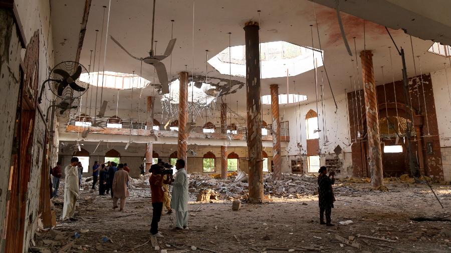 7.mai.2025 - Prédio atingido por ataque indiano em Bahawalpur, Paquistão - Stringer/REUTERS