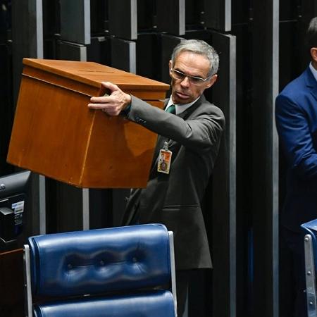 2.fev.2019 - Urna de votos da eleição para presidente do Senado - Marcos Oliveira/Agência Senado