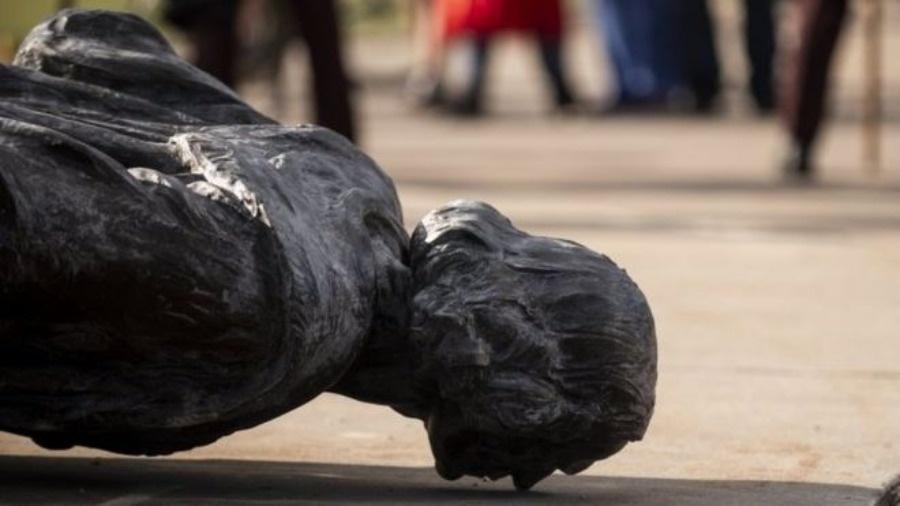 Estátua de Cristóvão Colombo foi derrubada em Minnesota, nos Estados Unidos - Getty Images