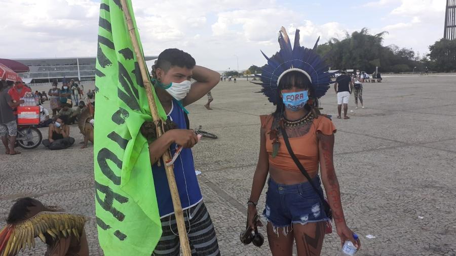 Indígenas protestam na frente do STF em setembro de 2021 - Ana d"Angelo/UOL