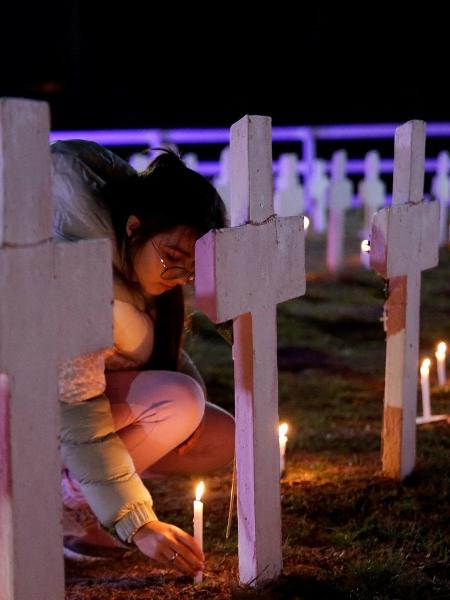 2.abr.2023 - Homenagem aos soldados argentinos mortos no conflito com o Reino Unido pelas Ilhas Malvinas