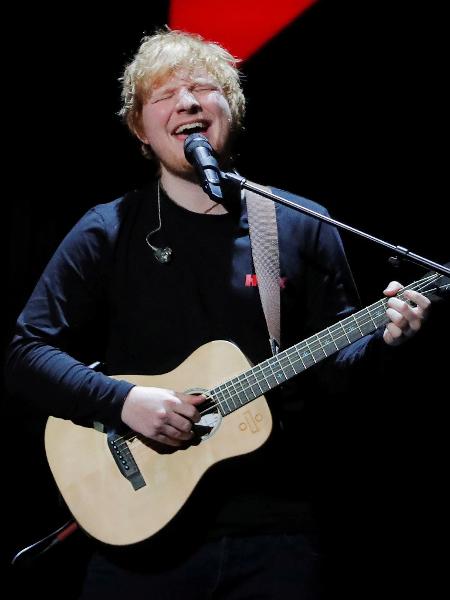 Ed Sheeran durante apresentação em Nova York - Lucas Jackson