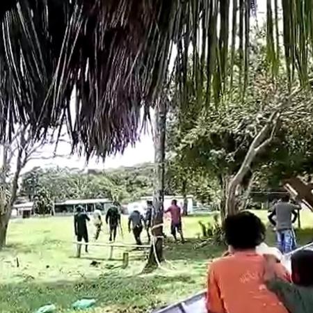 Vídeo mostra homens armados e helicóptero dando apoio a invasão garimpeira em terra indígena dos mundurukus, no Pará - Procuradoria da República/Pará