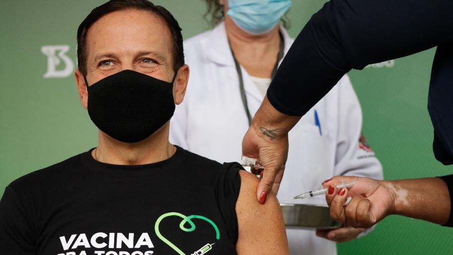 Com 63 anos, governador de São Paulo foi vacinado contra a covid-19 no início de maio - Vinícius Nunes/Agência F8/Estadão Conteúdo