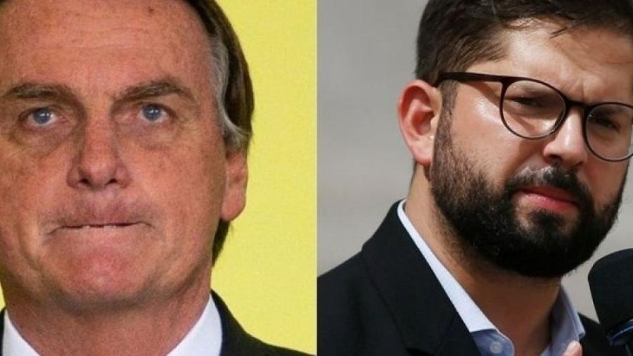 Os presidentes Jair Bolsonaro (Brasil) e Gabriel Boric (Chile) - Getty