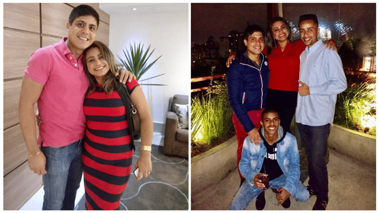 Bruno, ao lado da mãe, e com os irmãos Diego e Jordan - Arquivo Pessoal - Arquivo Pessoal