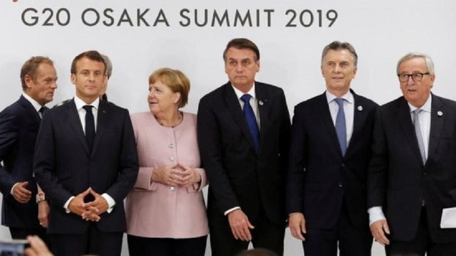 Bolsonaro e Merkel na cúpula do G20 em junho; ocasião em que Brasil e Alemanha trocaram farpas a respeito de política ambiental - Reuters