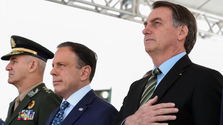 Bolsonaro e Doria em evento de formatura da PM-SP - Marcos Corrêa/PR