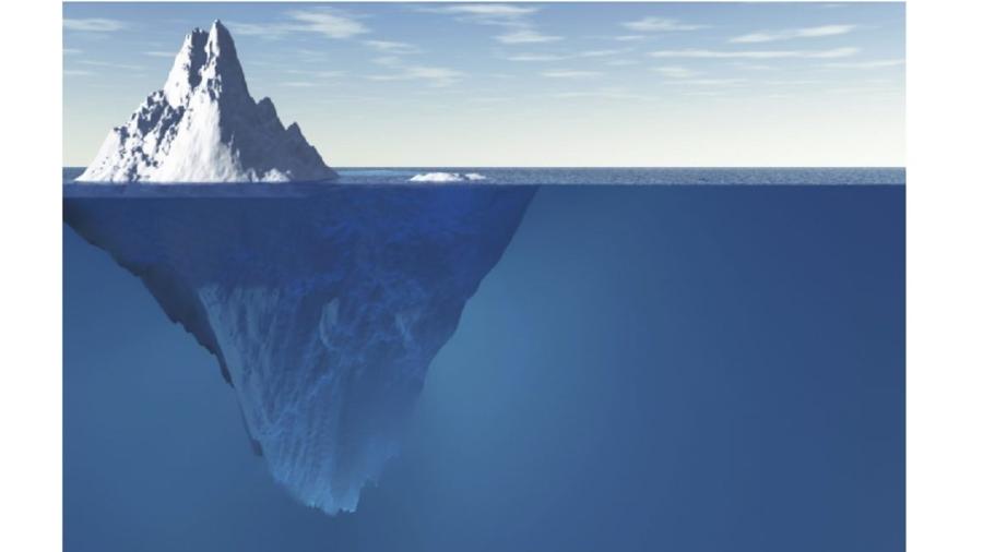 A ilustração, por óbvio, é uma metáfora. O iceberg comporta o que se vê e o que não se vê. Nas ruas, neste sábado, conheceremos a face visível da realidade. Pior para Bolsonaro - Ilustração: Goodmorning3am/Shutterstock.com