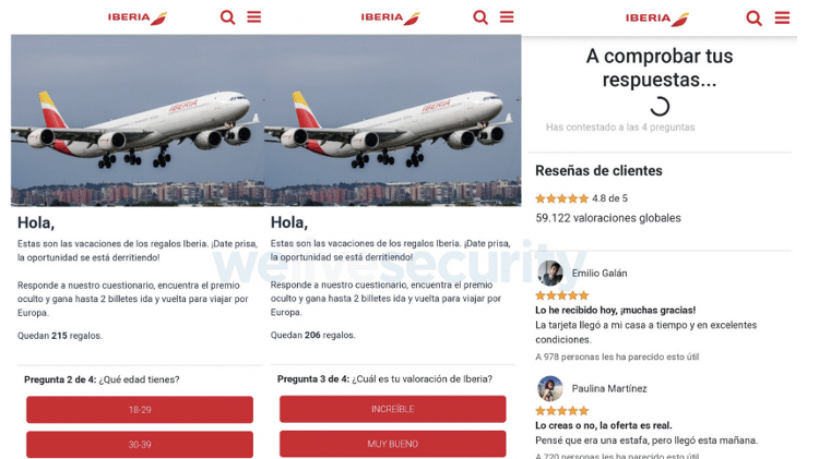 Prints de golpe do WhatsApp que promete passagens aéreas da Ibéria 2 - Reprodução - Reprodução