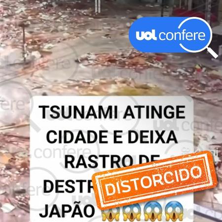 09.jan.2024 - Vídeo de um tsunami no Japão foi gravado em 2011