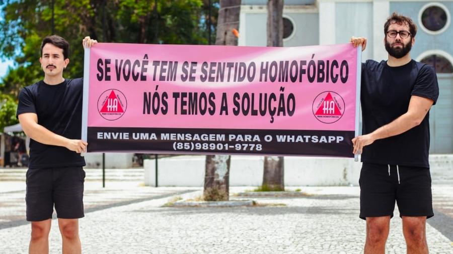 Waldirio Castro e Eduardo Bruno espelharam mensagens contra homofobia