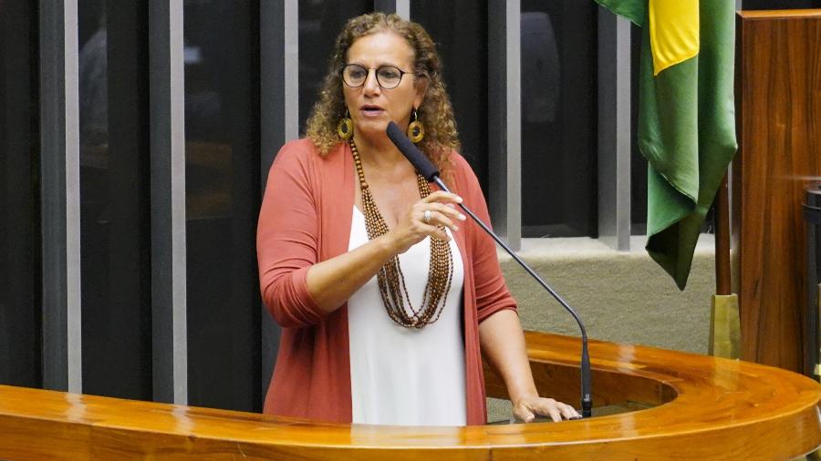 A deputada Jandira Feghali (PCdoB-RJ) durante sessão na Câmara - Pablo Valadares/Câmara dos Deputados