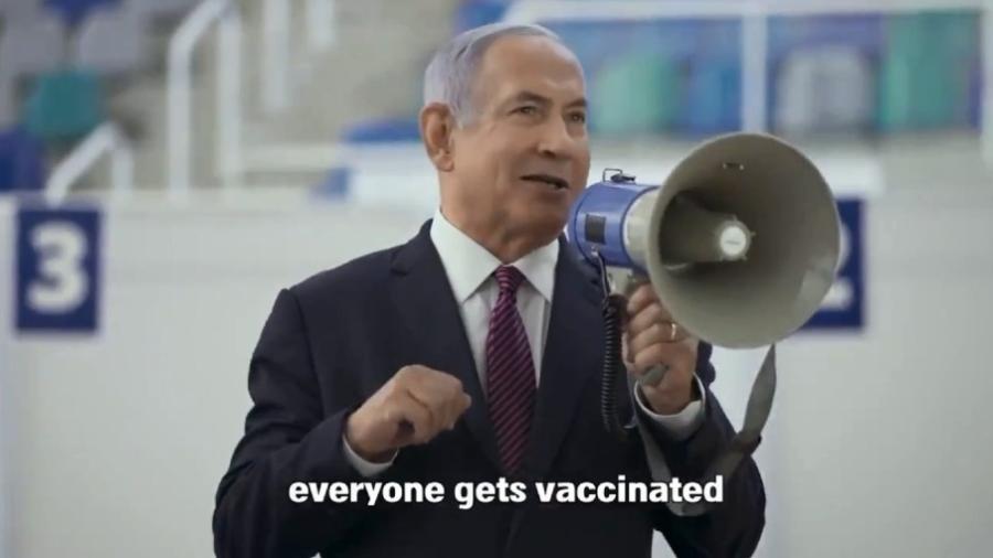 O primeiro-ministro de Israel, Benjamin Netanyahu, faz propaganda para população se vacinar contra o coronavírus - Reprodução/Twitter