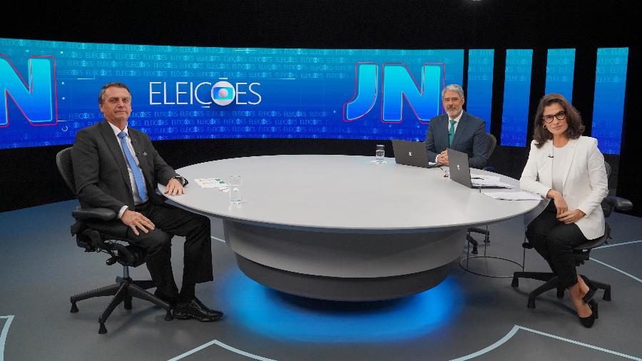 Jair Bolsonaro foi entrevistado por William Bonner e Renata Vasconcellos no Jornal Nacional  - G1/ Marcos Serra Lima