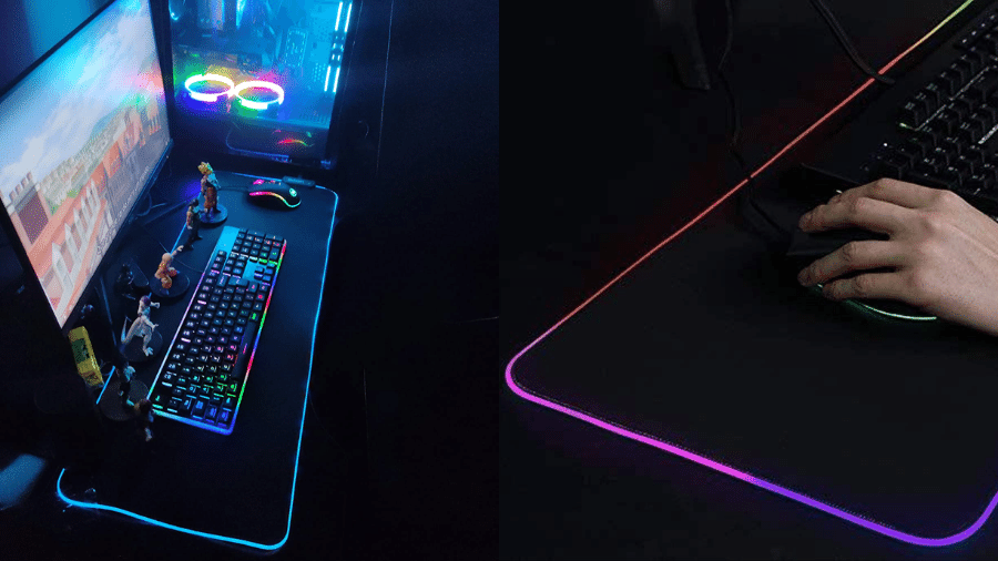 Mousepad gamer tem iluminação LED e base antiderrapante