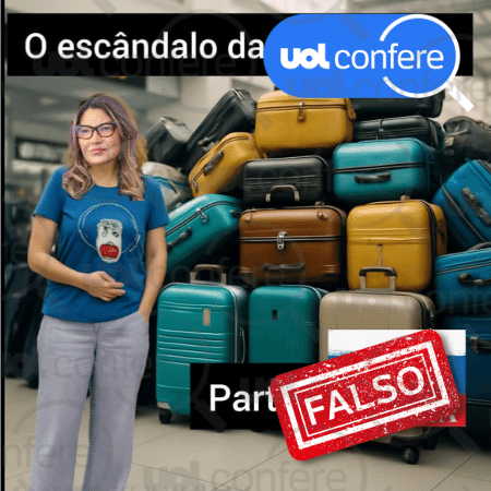 13.mai.2025 - Publicações nas redes sociais inventam situações para imputar suspeitas de crimes à Janja - Arte/UOL sobre Reprodução Facebook
