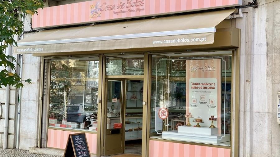 Loja de Casa de Bolos em Lisboa, em Portugal, é própria