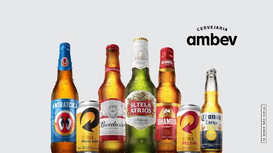 Rótulos das cervejas com as letras embaralhadas, em ação pelo consumo consciente de álcool - Divulgação