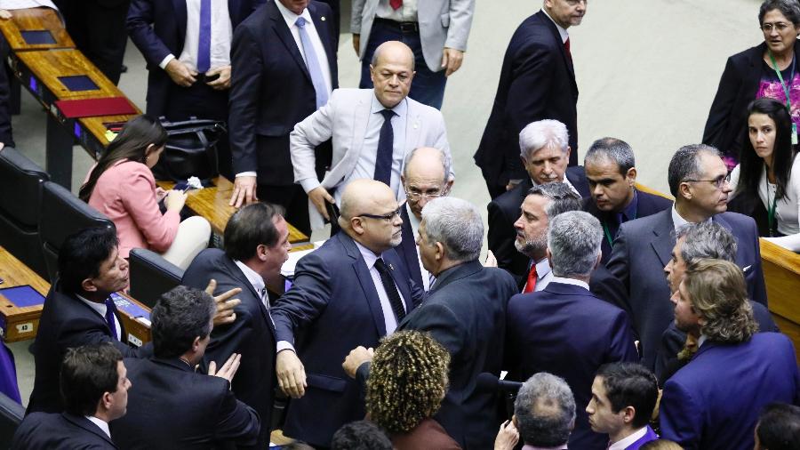 Deputados durante a discussão dobre a Medida Provisória 870 na Câmara  - Luis Macedo/Câmara dos Deputados