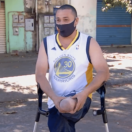 Sidnei, de 39 anos, teve prótese furtada de sua casa em Goiânia - Reprodução/TV Globo