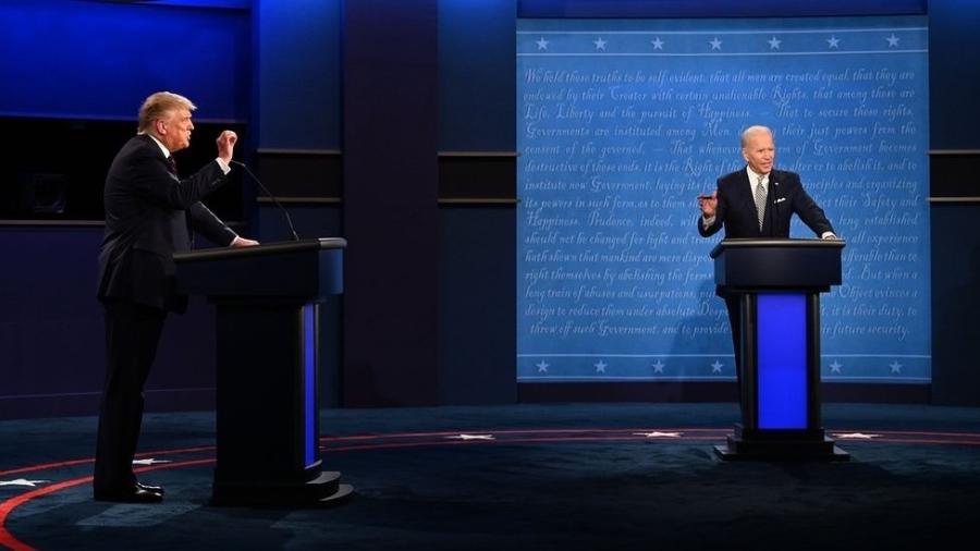 O primeiro debate entre os principais candidatos foi classificado pela imprensa americana como caótico - AFP