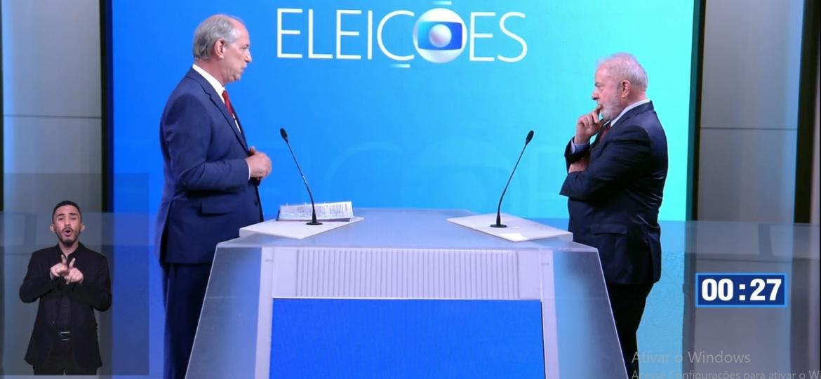 Ciro Gomes e Lula participam de debate da TV Globo - Reprodução/TV Globo