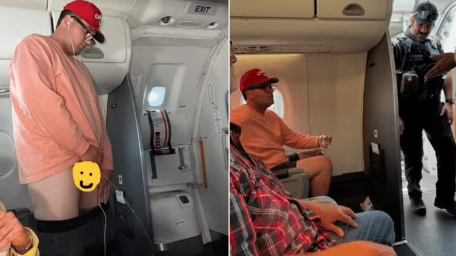Passageiro é preso após urinar no interior de avião Passageiro é preso após urinar no interior de avião