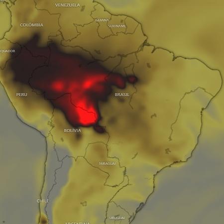 Mancha de calor gerado por queimadas é registrada por satélite  