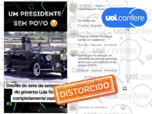 Posts enganam ao dizer que desfile de 7 de Setembro com Lula estava vazio