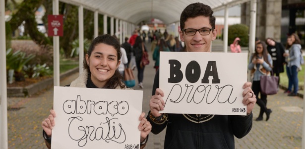 Uma mensagem de "boa prova" - Lucas Pontes/UOL