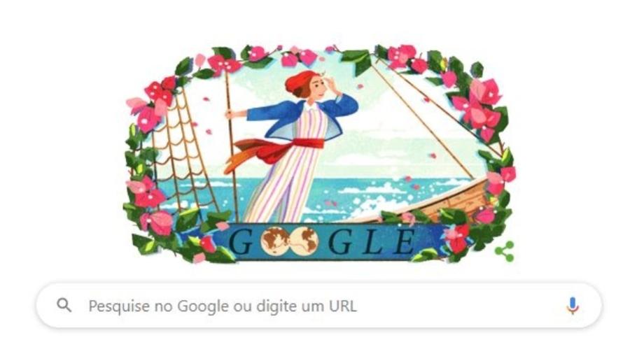 27.jul.2020 - Google faz homenagem ao 280º aniversário de Jeanne Baret - Divulgação