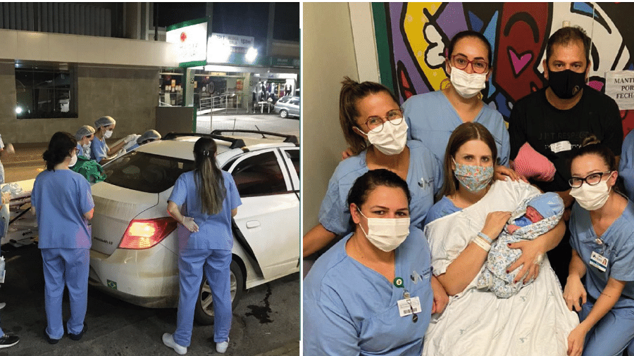 Enfermeiras correram ao carro para socorrer Maira, mas Bernardo estava "apressado" - Reprodução/Facebook/Hospital Santo Antônio