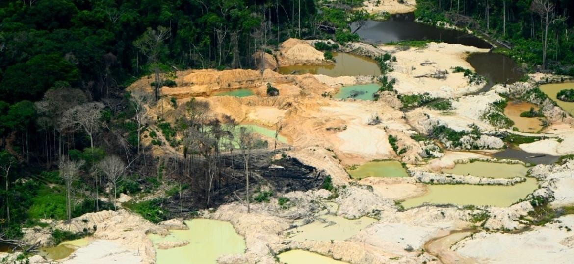 Destruição causada pelo garimpo ilegal nas terras indígena Munduruku, no sudoeste do Pará - Chico Batata/Greenpeace Brasil