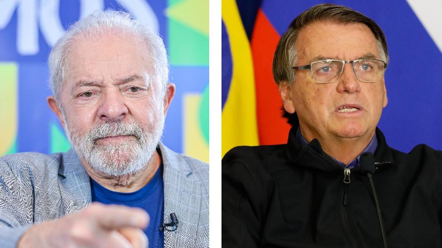 Os presidenciáveis Luiz Inácio Lula da Silva (PT) e Jair Bolsonaro (PL) - Ricardo Stuckert e Alan Santos/PR