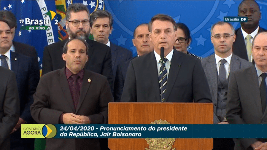 Jair Bolsonaro, em pronunciamento após saída de Sergio Moro - Reprodução/TV Brasil