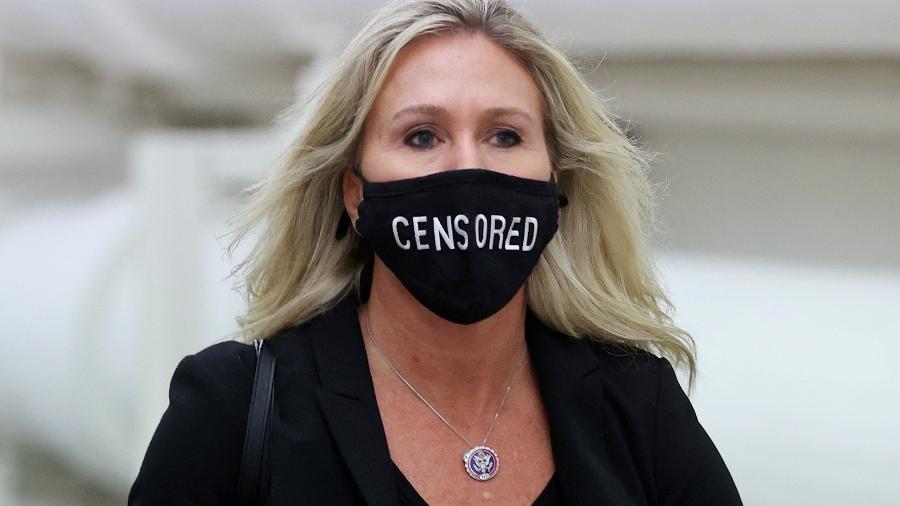 Marjorie Taylor Greene já foi multada 20 vezes por não usar máscara - Jonathan Ernst/Reuters