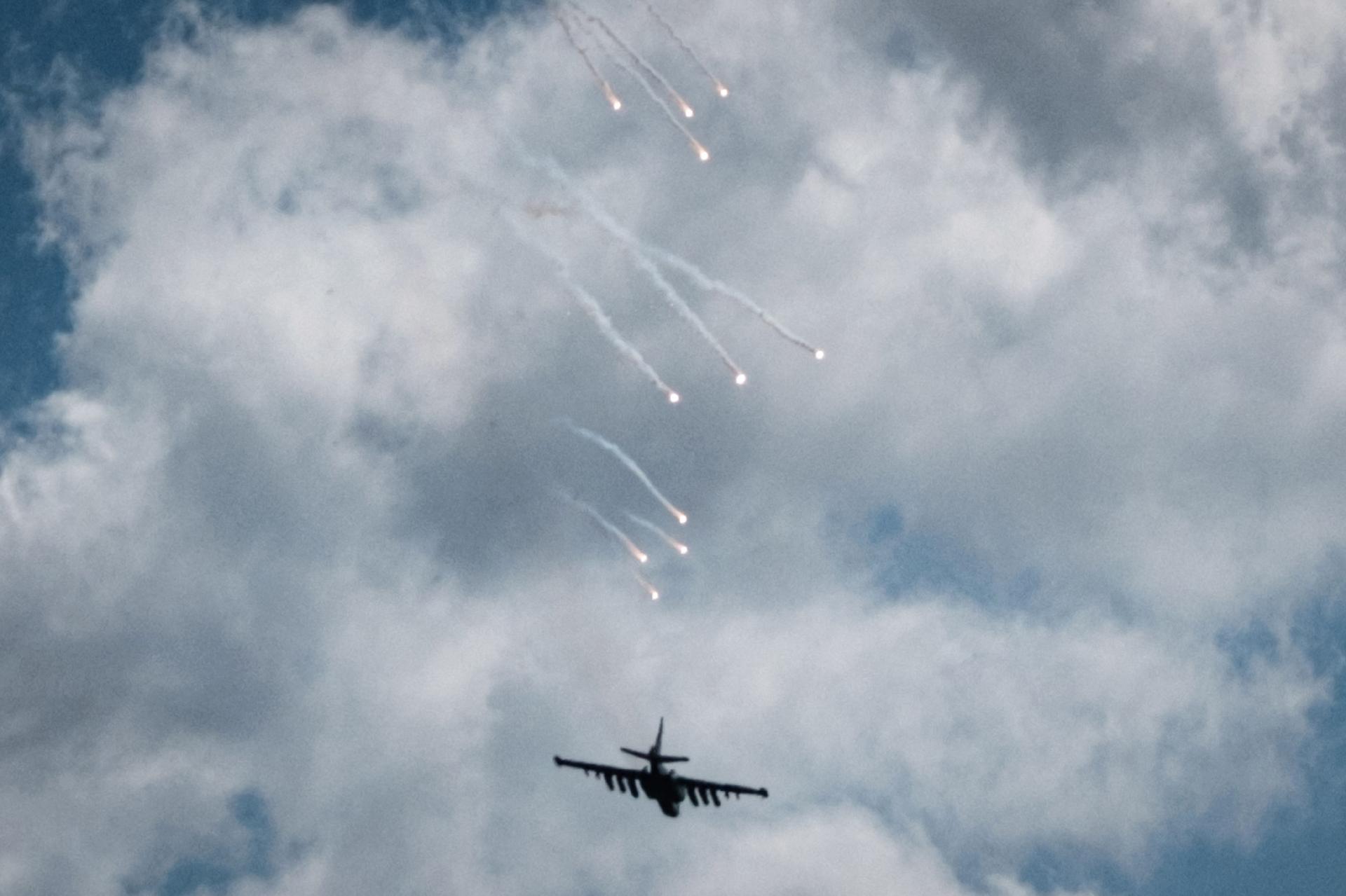 Apr 27, 2022 - A Ukrainian Sukhoi Su-25 bursts into flames as it provides air support to ground Ukrainian troops during the battle near Yampil, eastern Ukraine - Apr 27, 2022 - Yasuyoshi Chiba/AFP