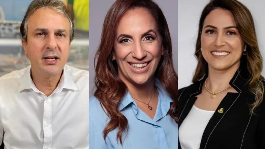 Candidatos ao Senado do Ceará: Camilo Santana, Kamila Cardoso e Erika Amorim - Reprodução