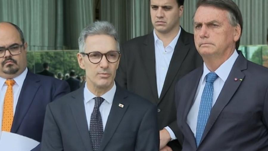 O governador de Minas Gerais, Romeu Zema (Novo), ao lado do presidente Jair Bolsonaro (PL) - Reprodução