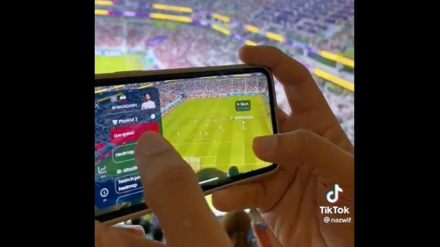 Torcedor viraliza ao mostrar tecnologia de realidade aumentada na Copa do Mundo do Qatar - Reprodução