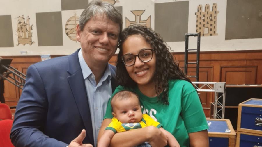 Tarcísio de Freitas e Sonaira Fernandes, secretária estadual da Mulher de São Paulo - Twitter