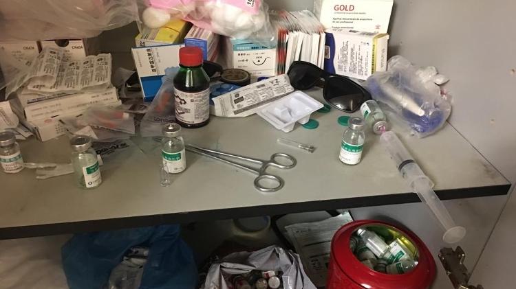 Materiais encontrados em clínica ilegal na região central de São Paulo - Polícia Civil