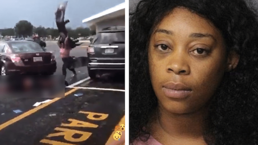 Bashira S. Tripp foi filmada agredindo um homem caído em um estacionamento nos EUA depois de atropelá-lo. Ela foi indiciada por agressão. As imagens foram compartilhadas nas redes sociais - Reprodução/Instagram/