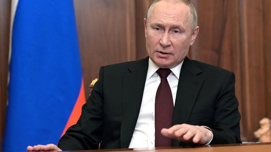 Presidente da Rússia, Vladimir Putin, durante pronunciamento à nação em Moscou - Alexey Nikolsky/Kremlin/Sputnik via Reuters