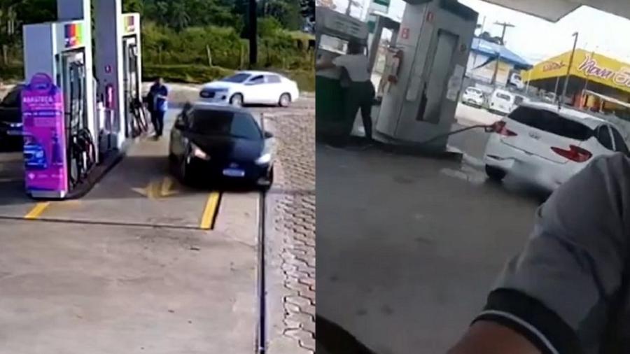 Conta da fuga vai para o frentista, já que motorista abasteceu o carro sem pagar - Reprodução/TV Globo