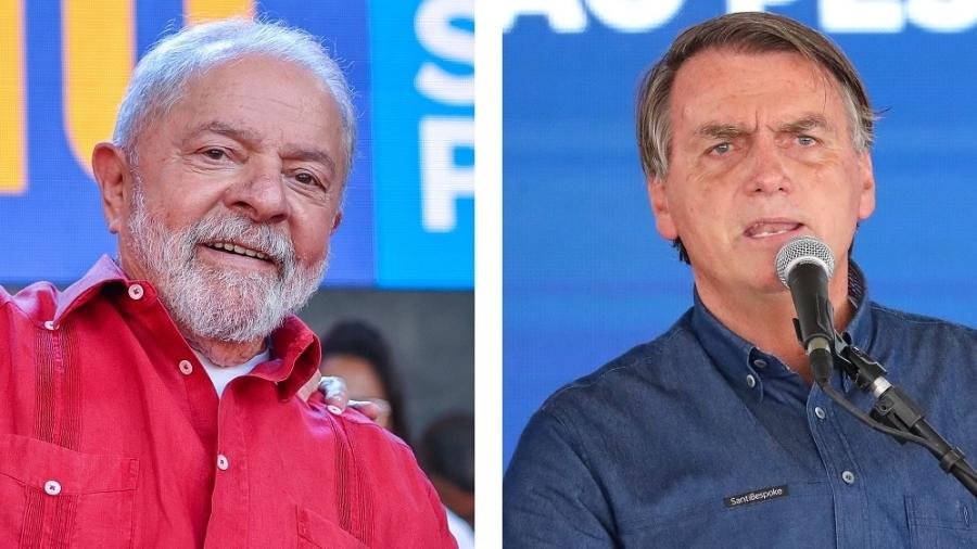 O ex-presidente Luiz Inácio Lula da Silva (PT) e o presidente Jair Bolsonaro (PL), líderes nas pesquisas de intenção de voto - Ricardo Stuckert e Isac Nóbrega/PR