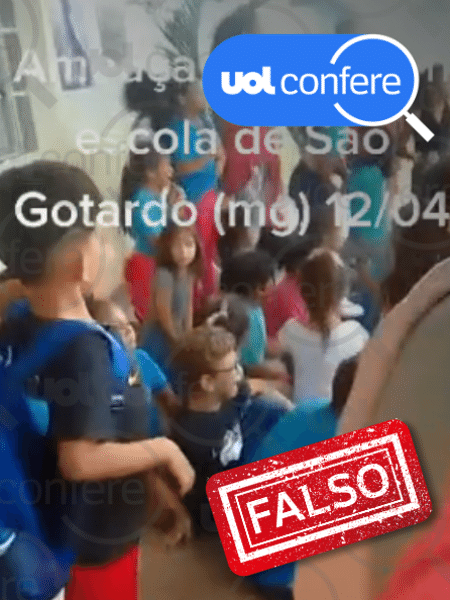 18.abr.2023 - Boato de suposto ataque teve origem em mensagens mentirosas divulgadas nas redes sociais, afirmou a polícia. - UOL Confere 