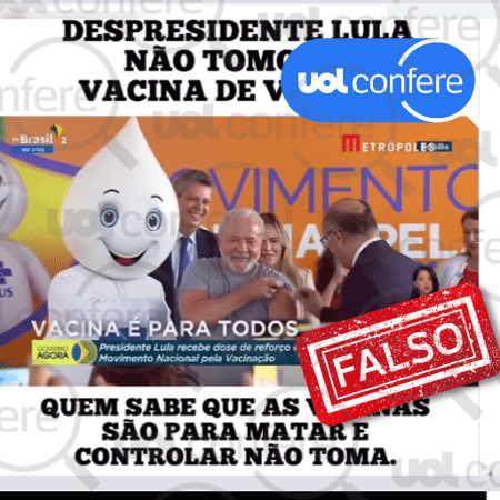 27.fev.2024 - Post mente ao afirmar que Alckmin não vacinou Lula contra covid-19